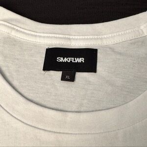 SMKFLWR Plain White T Shirt Size XL Made in USA Surf Huntington Beach Tee